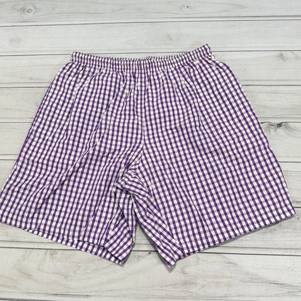 Ralph Lauren Purple Label‎ Swim Trunks Shorts Mens L Purple Check Bathing Suit